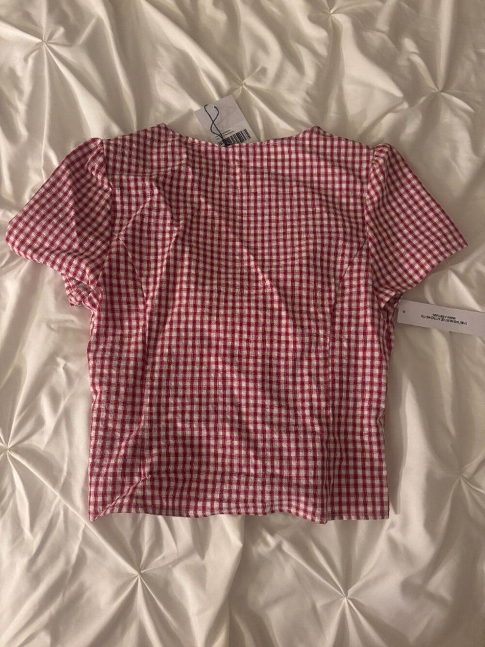 Princess Polly Red Gingham Button Front Top NWT - Picture 3 of 4